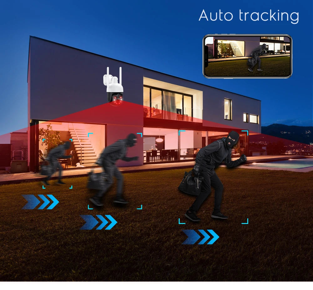 MISEC HD 4MP PTZ Wifi Wireless IP Camera Outdoor Human Detect  Two Way Communication Security Surveillance  Color Night Vision