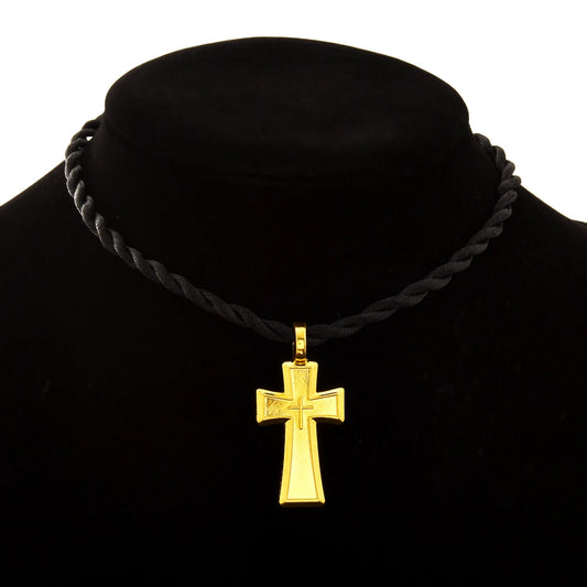 India 24K Gold Plated Small Cross Jewelry Accessory Set wholesale Necklace Pendant Ethiopia Dubai Wedding Party Bride Woman Gift