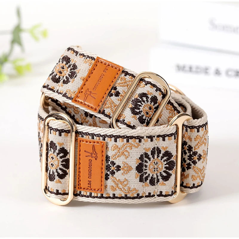 Chinese Ethnic Style Martingale Dog Collar Hens / Greyhound Collar/ Lggy Collar/ Lurcher Collar/ Whippet Collar/ Galgo Collar