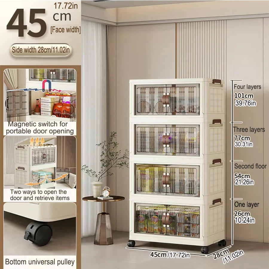 Large Capacity Folding Storage Cabinet - Dustproof Wardrobe Closet Organizer Easy Install