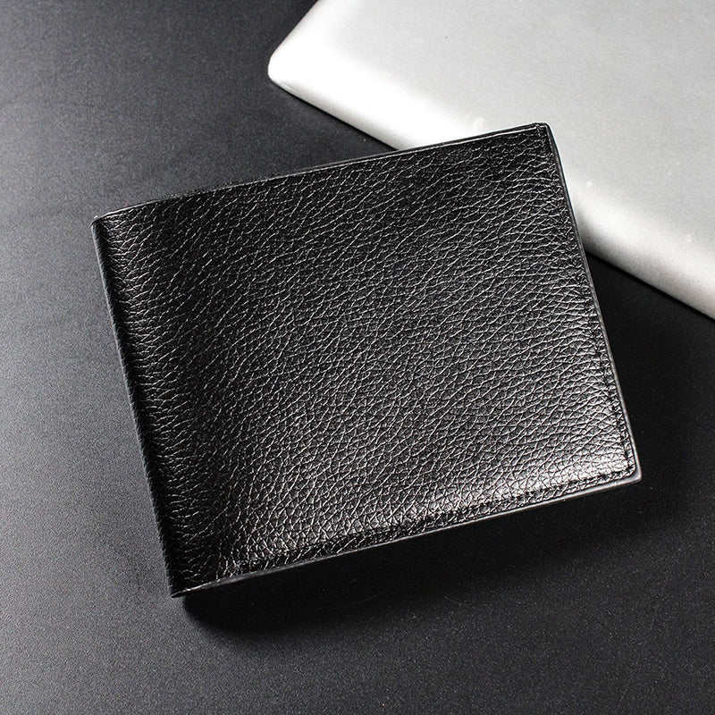 Men's Wallet Genuine Leather Men Wallets Premium Product Real Cowhide Wallets for Man Short Black Walet Portefeuille Homme