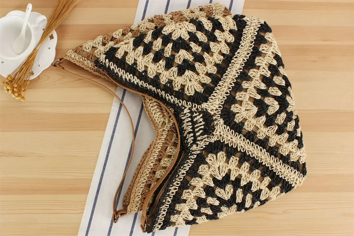 Women's Retro Handbag, Woven lightweight Handbag, Fashionable Commuting and Travel Shopping Bag,