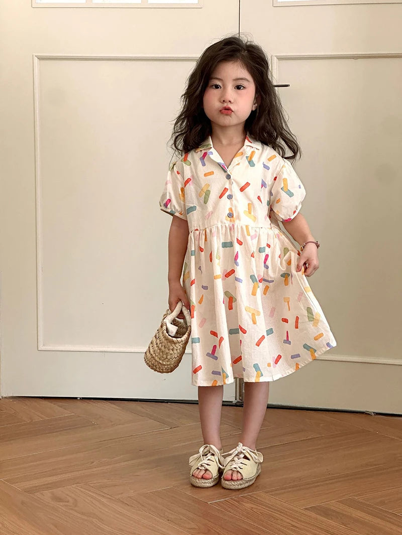 2025 New Vacation Style Cotton Kids' Summer Clothing Set Girls Sundress for 80 - 150cm Boys and Girls Sibling Outfits