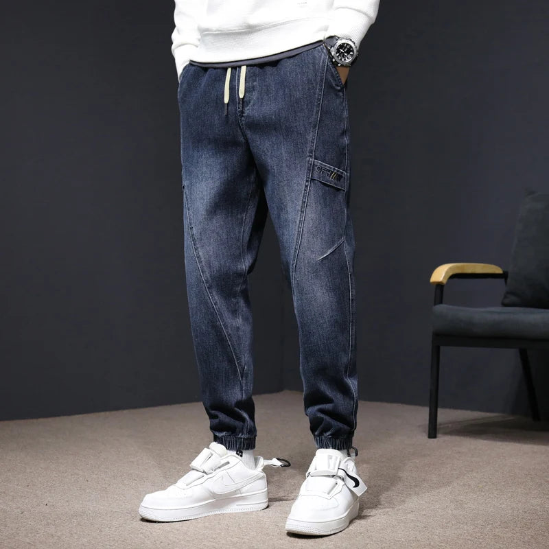 Jeans Men's Fall 2025 New Loose Leg Harem Pants Men's Elastic Waist Casual Pants