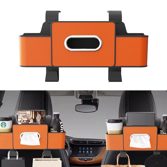 Multifunctional Car Organizer Rear Drainage Holder Storage Hanging Box In Car Bag For Stowing Tidy With Phone Tissue Cup Holder