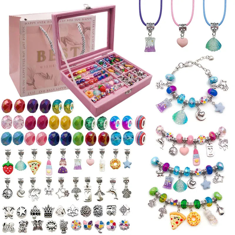 Charms DIY Bracelet Jewelry Making Kit, Jewelry Beads Pendants, Snake Chains Necklace, Gift Box, Perfect Gifts