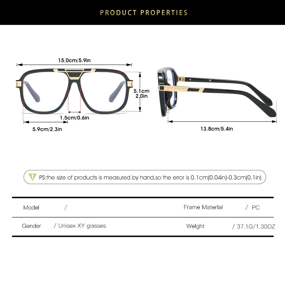 New fashion retro large-framed glasses,  end personalized fashion fashionable casual glasses, suitable for daily wear of party