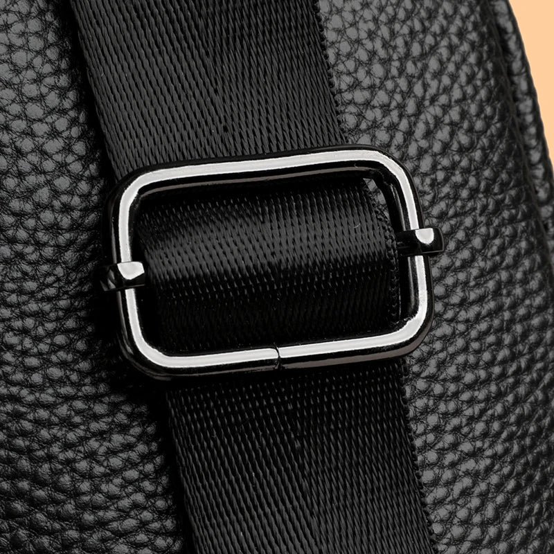 Luxury Genuine Leather Men's Chest Pack Shoulder Bags Fashion Messenger Sling bag Brand Travel Bags Crossbody Unisex Sac Wallet