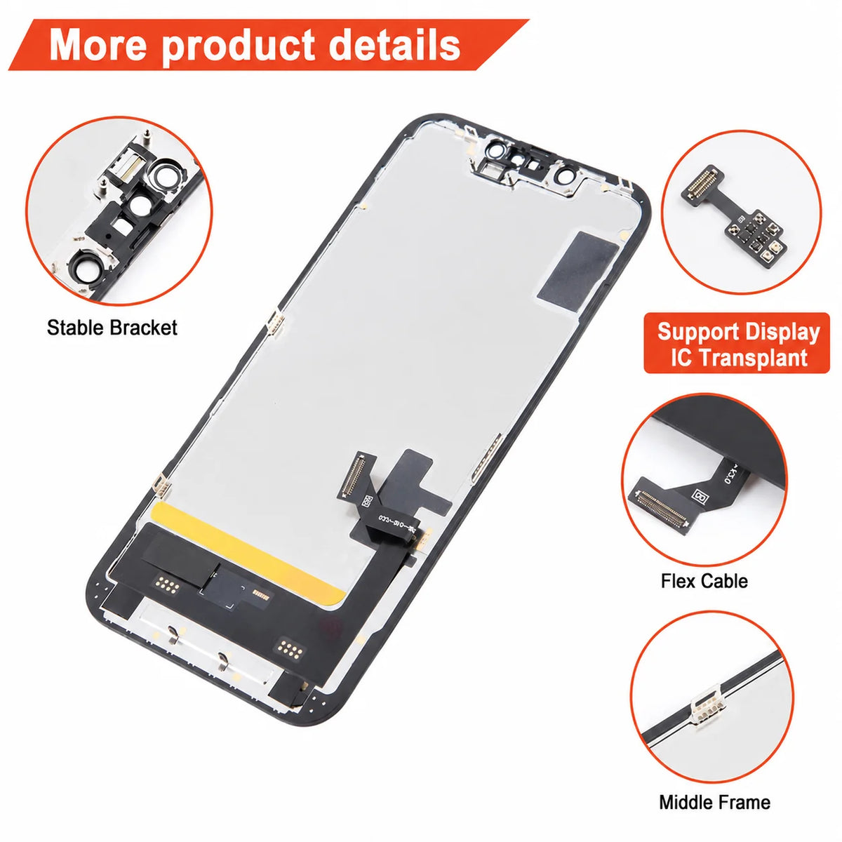 JK Flexible Soft OLED Display Assembly for iPhone 12 13 14 15 16 17 Pro Max Plus Screen Replacement Part