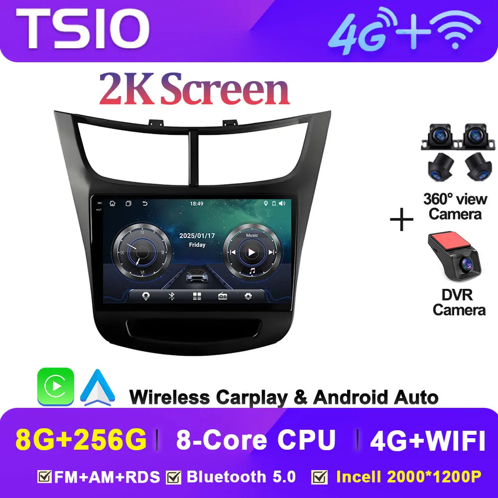 Car Radio Multimedia Player For Chevrolet Sail Aveo 2015 2016 2017 2018 2019 2020 2022 Android 15 Touch Screen GPS Carplay BT