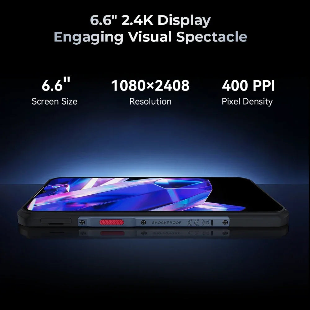 Oukitel WP35 Pro Rugged Smartphone 5G 6.6" 2.4K Display MediaTek Dimensity 6300 Mobile Phone 12GB+512GB 11000mAh 64MP Android 14