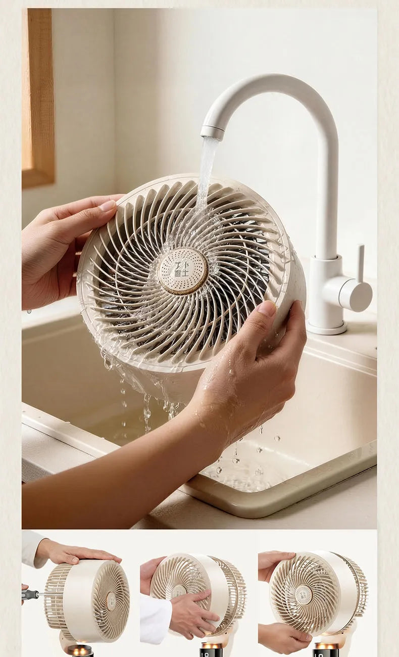 Electric fan floor fan silent household large wind desktop small air circulation refrigeration air conditioner