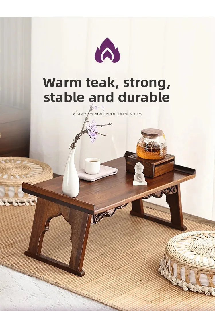 Wooden Tatami Bed, Wooden Bay Window Coffee Table, Foldable Window Seat Desk, Balcony Tea Table, Wooden Window Sill Table