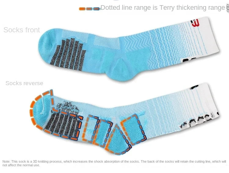 Sport Cycling Basketball Socks Compression Running Man Black Trend Breathable Long Hiking Damping Athletic Professional Big Kids