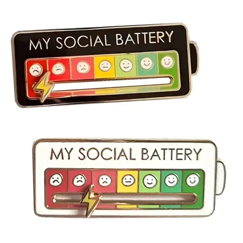 Mood Conversion Brooch Sliding Social Metal Badge Women's  Accessories  Pin Facial Expression Emotion My Social Power Badges Pin