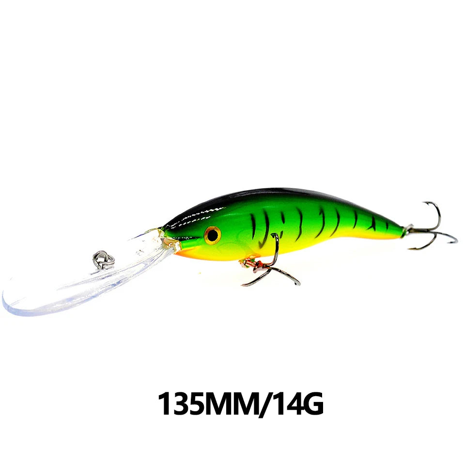 1PCS 14/20G 135/155MM Minnow Fishing Lure Wobbler Artificial Bionic Fish Swimbait Deep Tail Dancer Super Diving Hard Bait