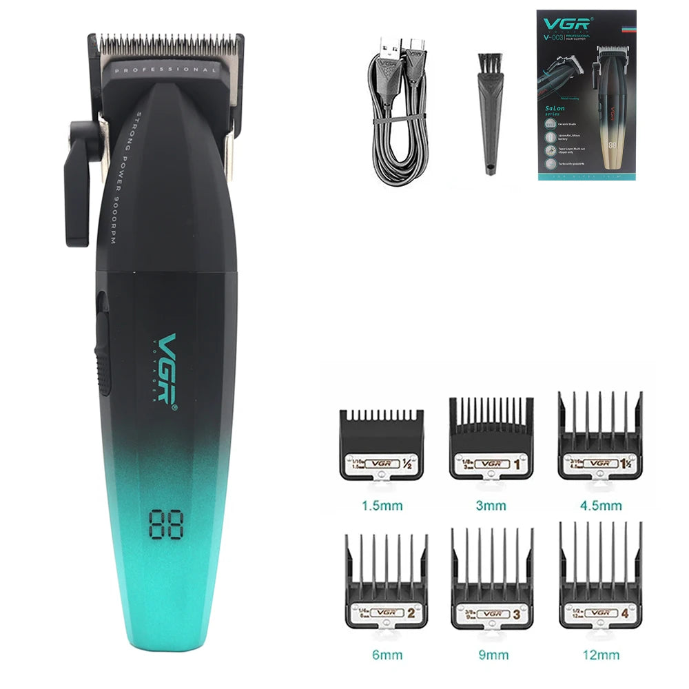 VGR WMARK Professional Hair Clipper for Men DLC Blade 9000RPM Double Foil Professional Barber Machines V003 V906 NG7982