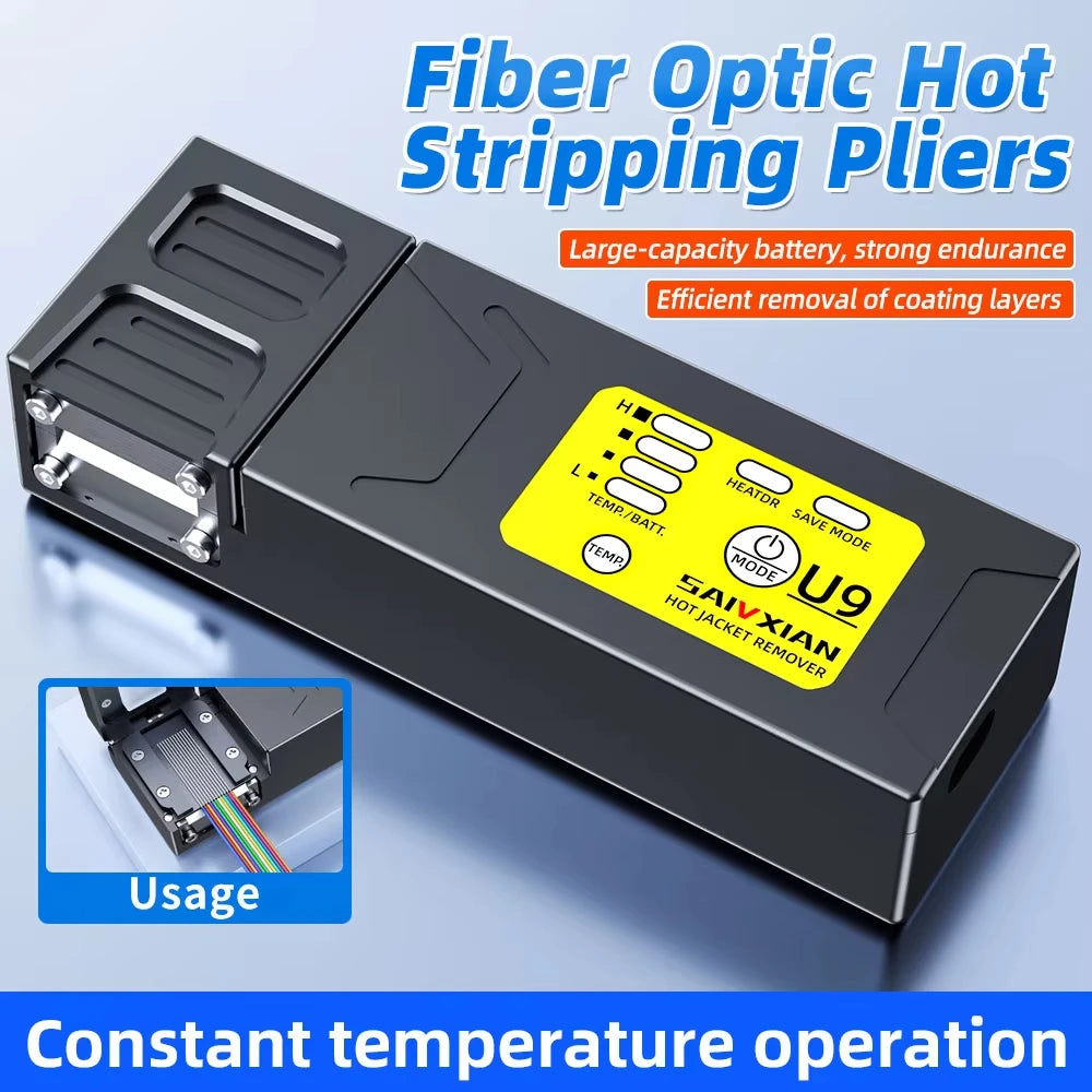 U9 Heated Thermal Stripper Pliers Optical Fiber Cable Stripping Slitter Ribbon Hot Cable Fusion Tool for Precision Wiring