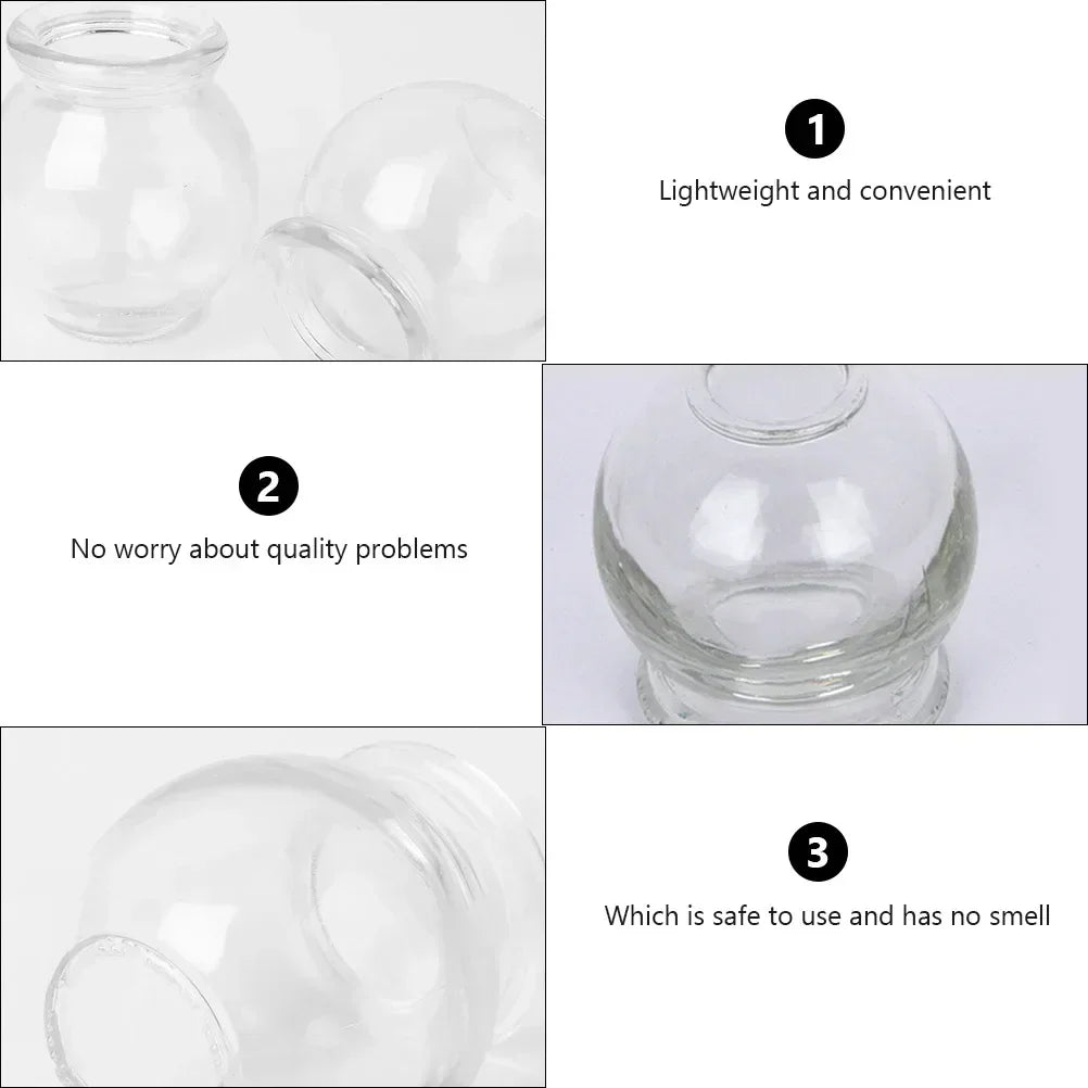 6/8/12pcs Thick Glass Cupping Beauty Can Chinese Traditional Healthcare Cupping Body Points Massage GuaSha Therapy gift fire rod
