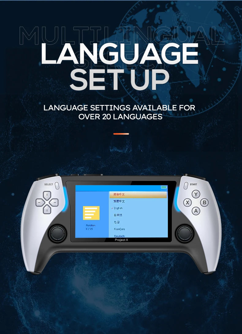 New Project X 4.3 Inch High-Defintion Ips Screenhandheld Game Console Supports Ps1 Arcade Hd Output For Dual Joystick Player
