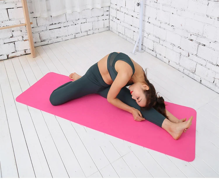 TPE Yoga Mat 173*57cm Eco-friendly Non-Slip Exercise & Fitness Mat for Men&Women with Carrying Strap, Home Workout Mat for Yoga