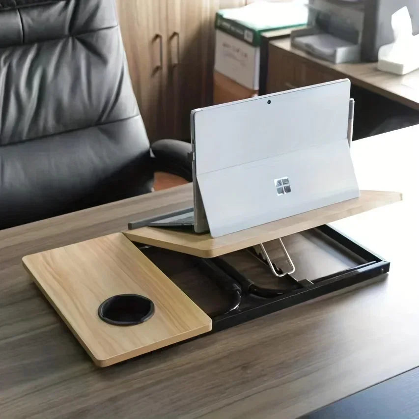 Computer Lazy Desk with Ergonomic Design, Integrated Foldable Table with Adjustable Height, Compact and Practical  Desk