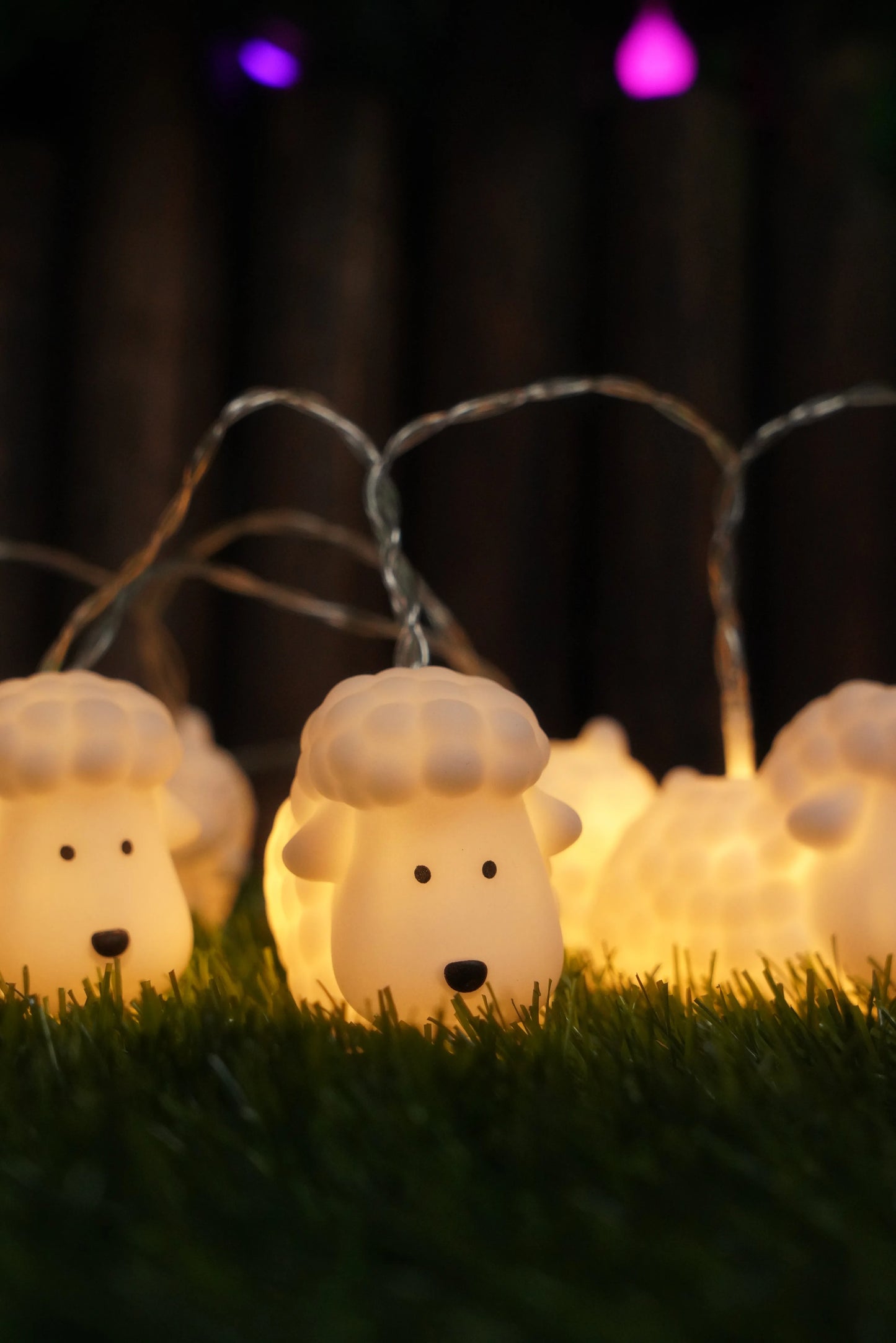 New LED Rubber Coated String Lights for Kids Room Decor-Cute 3D Sheep Animal Shaped Night Light,Birthday Nursery Wall Decoration
