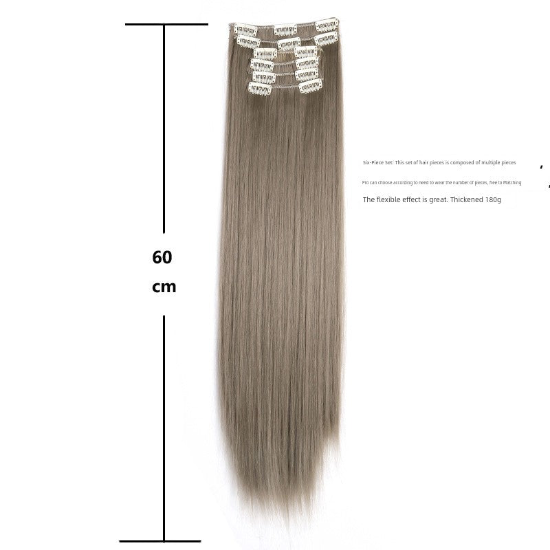 Wig Set One-Piece Seamless Long Straight Hair Piece Thickened Increase Hair Amount Nature Realistic Extension Hair Piece
