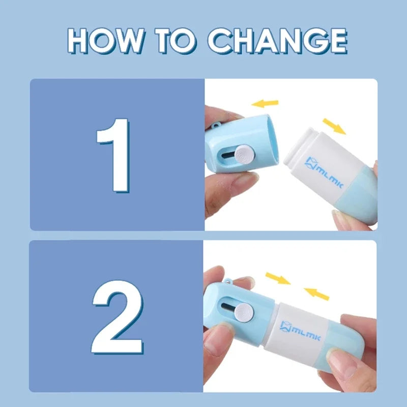2 In 1 Thermal Paper Correction Solution & Parcel Box Opening Knife Home Office Identity Data Security Protection Liquid Eraser