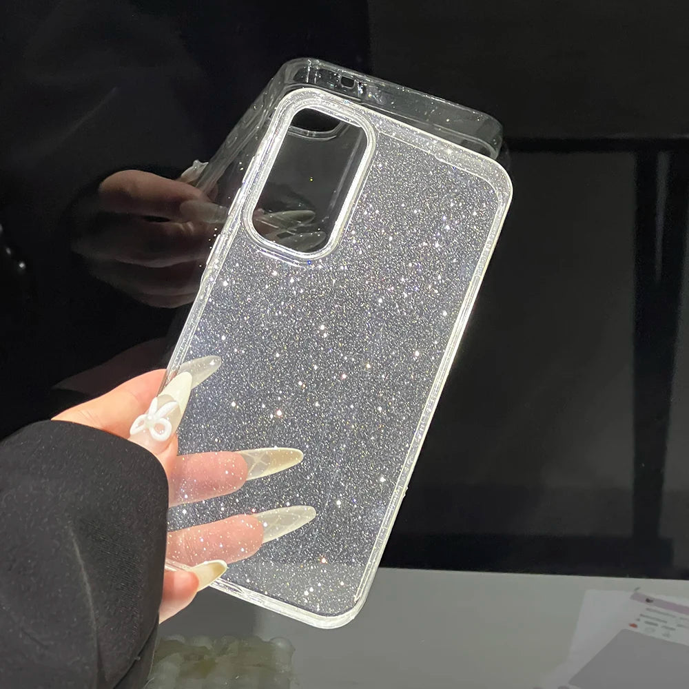 Luxury Bling Glitter Clear Case For A55 5G A56 A36 A54 A15 A16 A24 A25 A12 A05 A06 A05s Shockproof Transparent TPU Cover Funda
