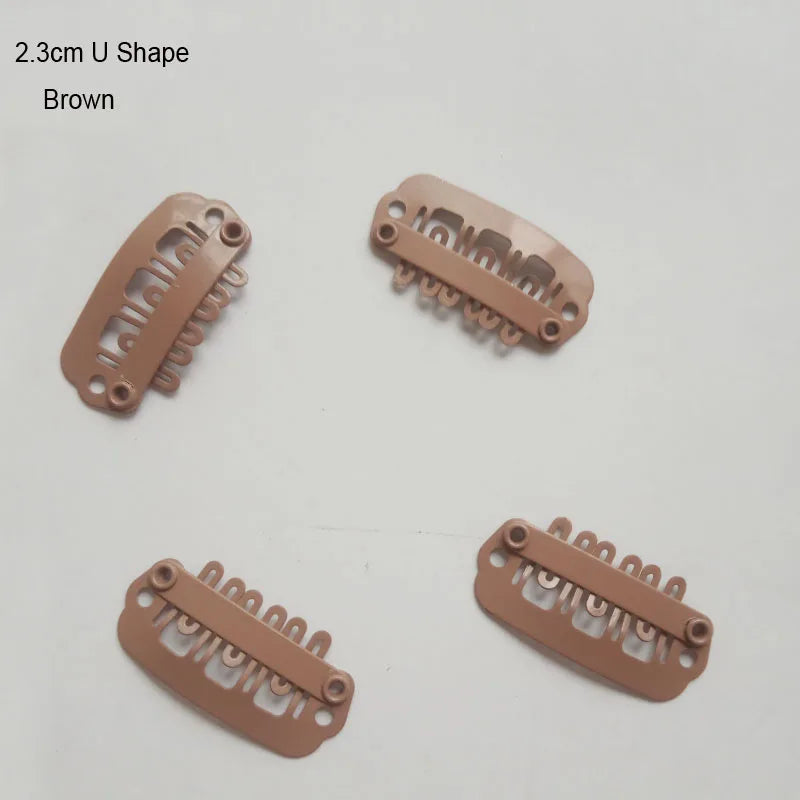 30pcs 2.3cm-3.6cm Hair Extension Clips Wig Clips For Human Hair Bangs Snap Hair Clips For Extensions Metal Comb For Closure