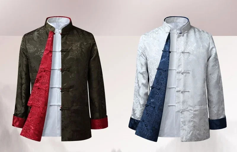 Chinese Style Men's Shirts Kung Fu Coats China New Year Tang Suit Traditional Clothing For Men Jackets Hanfu Men Clothing