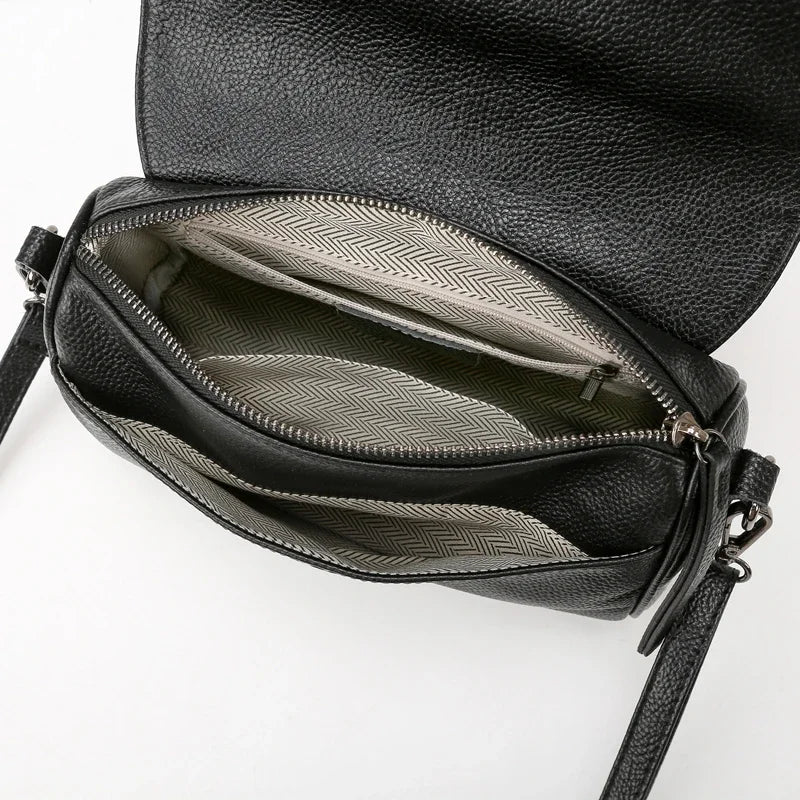 Luxury Solid Color Genuine Leather Ladies Messenger Bag 100% Soft Cowhide Shoulder Crossbody Bags For Women 2026 Female Handbags
