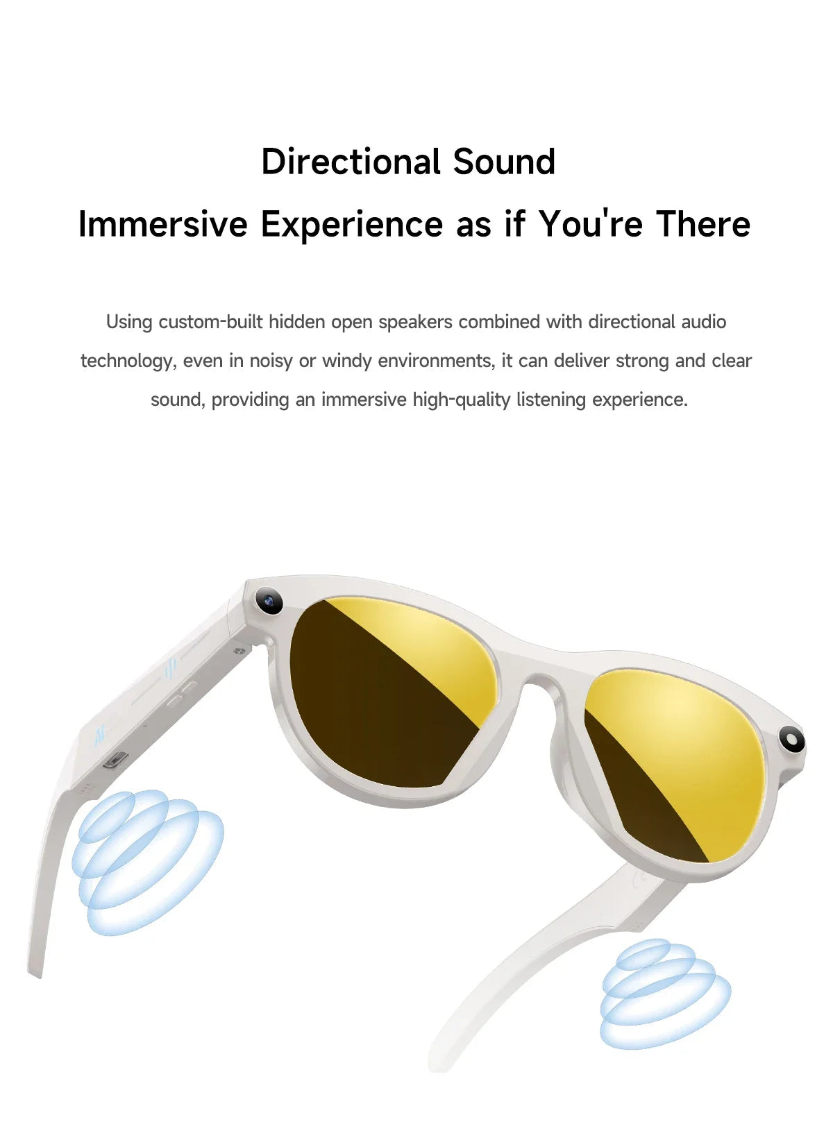 New HD AI Smart Glasses Intelligent Camera Shooting Translation Bluetooth Call LED Flashlight Intelligent Recognition Sunglasses