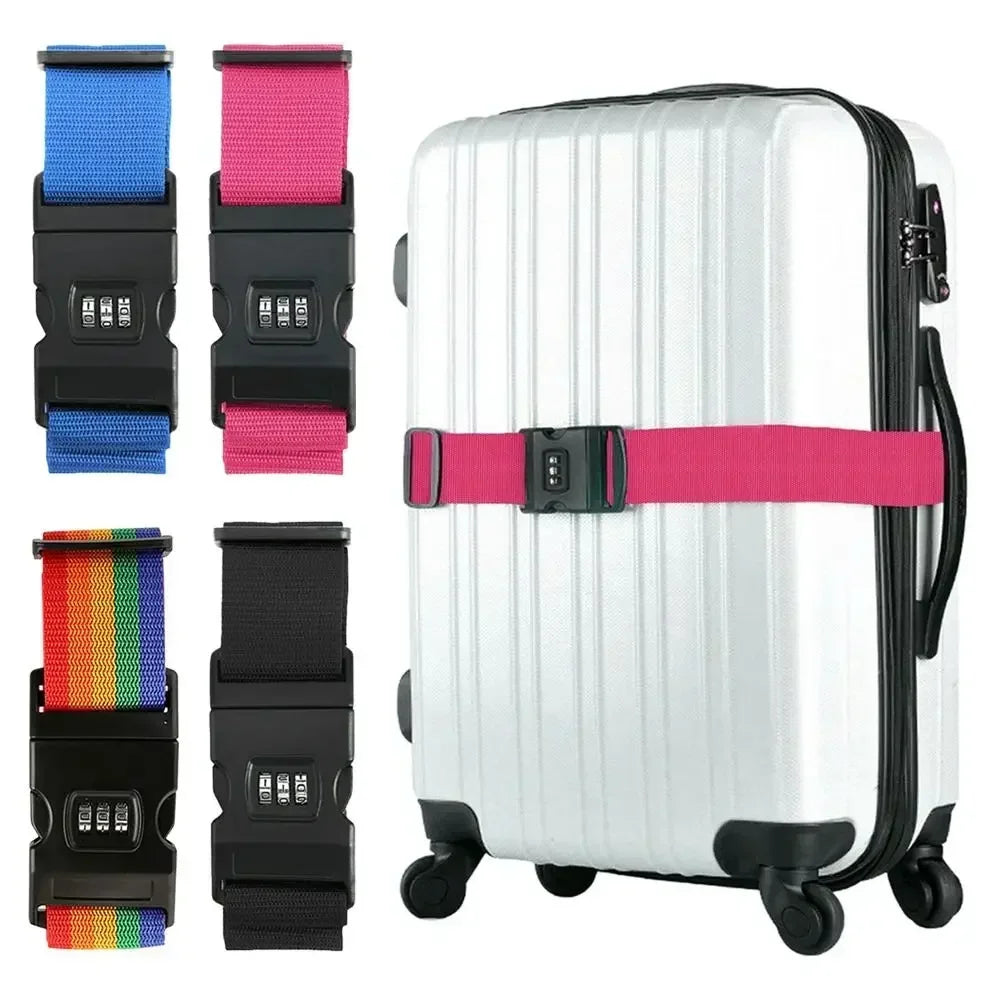 Adjustable Luggage One Word Packing Luggage Belt Portable Flexible Safe Travel Essential Luggage with Luggage Accessories