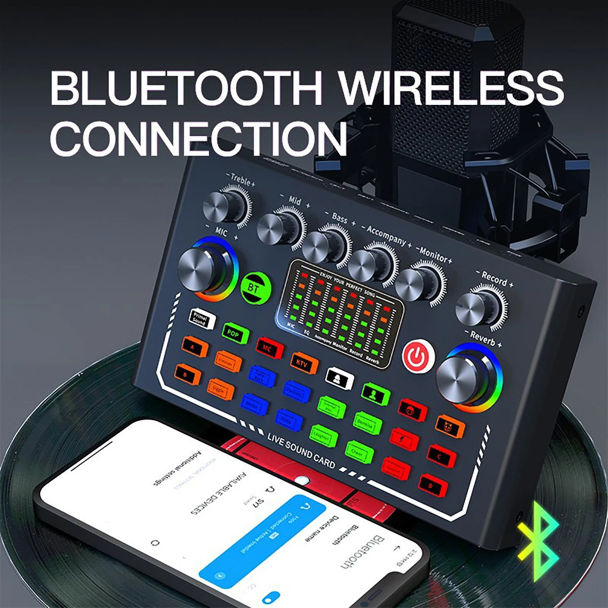 F009 Live Sound Card Podcast Equipment With BM-800 Microphone Live Broadcast Set For Audio Recording Youtube Live Streaming