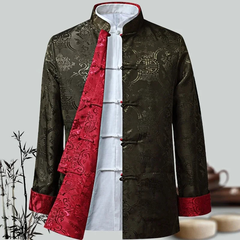 Chinese Style Men's Shirts Kung Fu Coats China New Year Tang Suit Traditional Clothing For Men Jackets Hanfu Men Clothing
