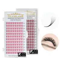 GAHAMACA W Shape Eyelash Extensions L/LU 3D Premade Volume Fan Lashes W Style Lashes Comfortable Faux Mink Natural Eyelash