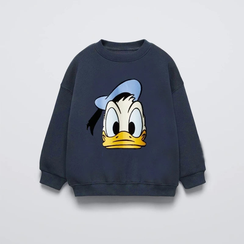 Kids Cartoon Fashion Costume Girls New Round Neck Tops Printed Long Sleeve Autumn Wear Toddler Boys Loose Thin Sweatshirts