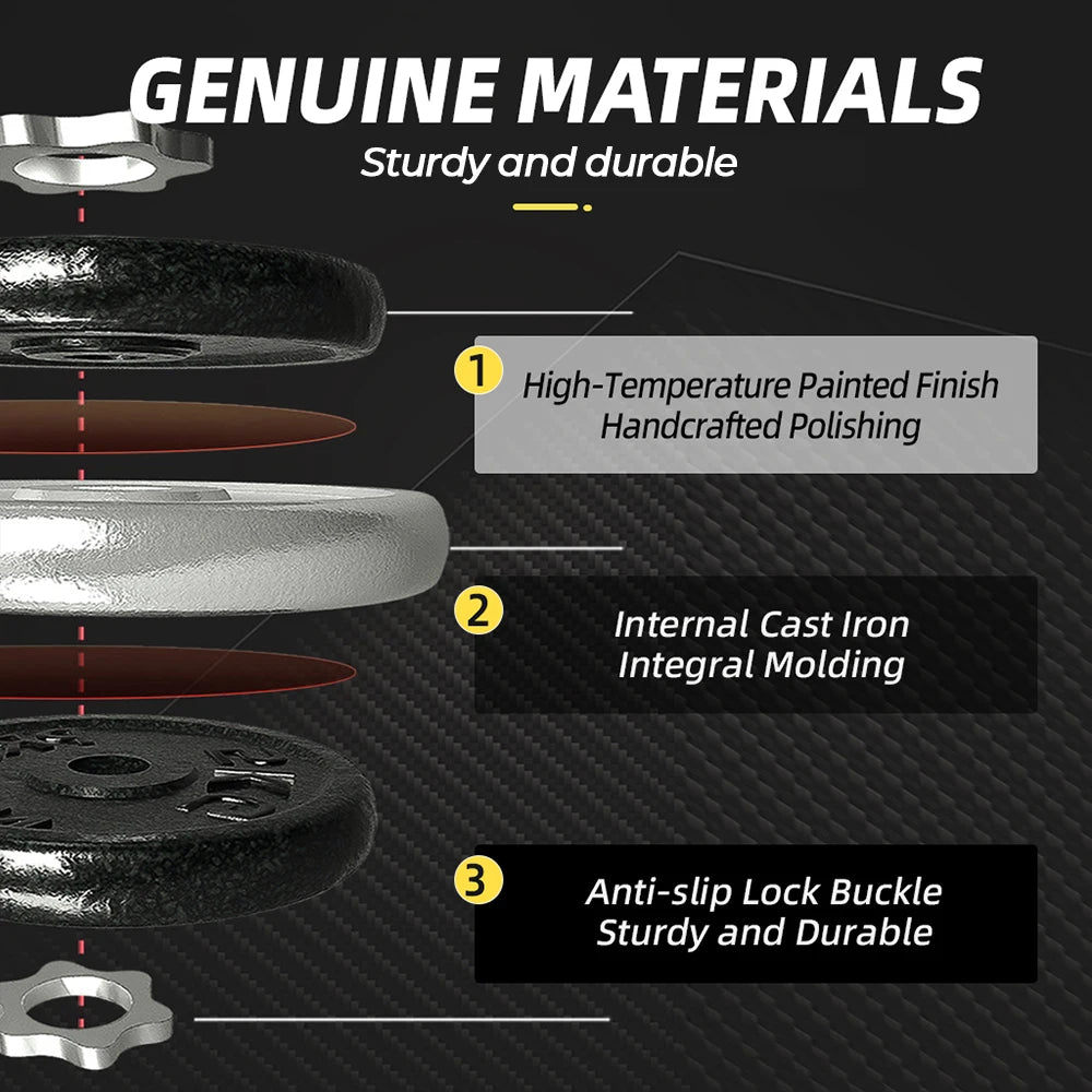 Cast Iron Painted Dumbbell Set, Includes 20kg Levels of Dumbbells, Equipped with Anti-Slip Locking Rings. Solid Cast Iron Construction Ensures Strength and Durability. Fitness Equipment and Sports Accessories Suitable for Str