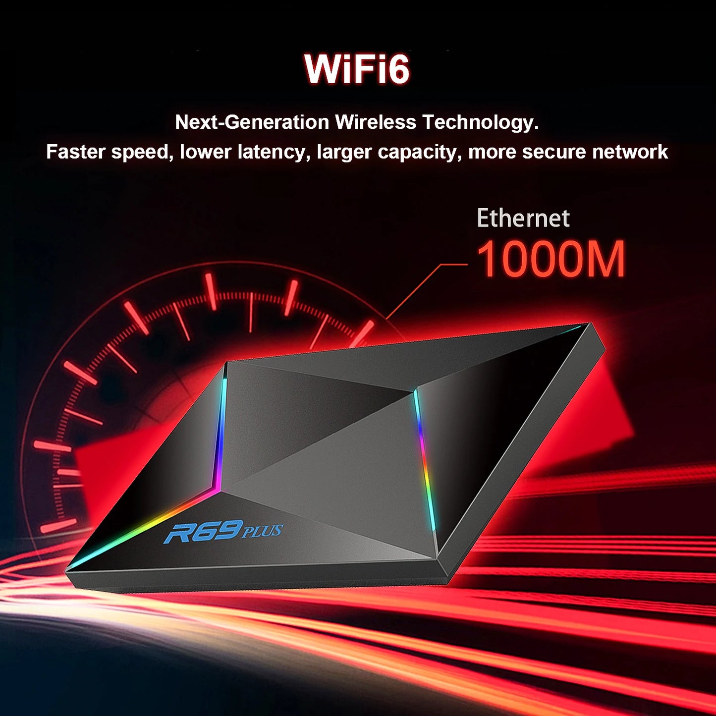 R69 Plus Voice Control TV Box Ultra HD 8K Allwinner H728 Octa Core Support Netflix tv box WIFI 6 Set Top Box