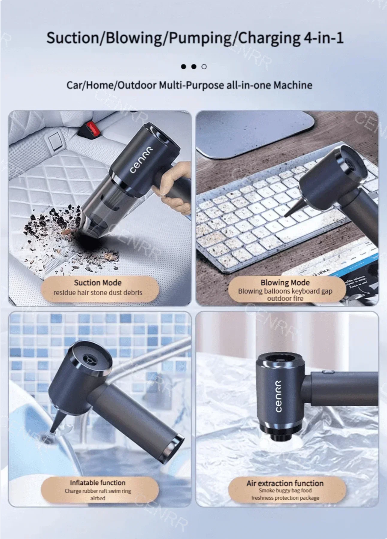 CENRR 210000PA Car Vacuum Cleaner High Suction Wireless Vacuum Cleaner Cordless Vacuum Cleaner for Car Cleaning Machine