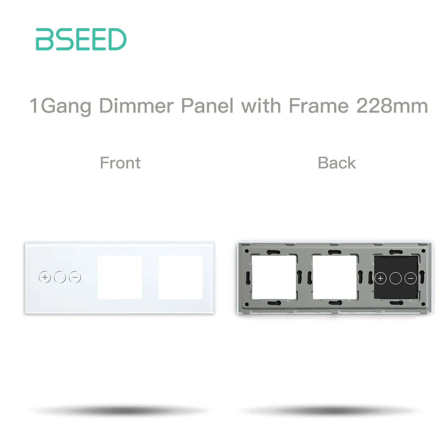 BSEED 1/2Gang Touch Light Dimmer Switch Function Base 1/2Way EU Socket Type-c USB Part Wall Glass Panels DIY Free Combination