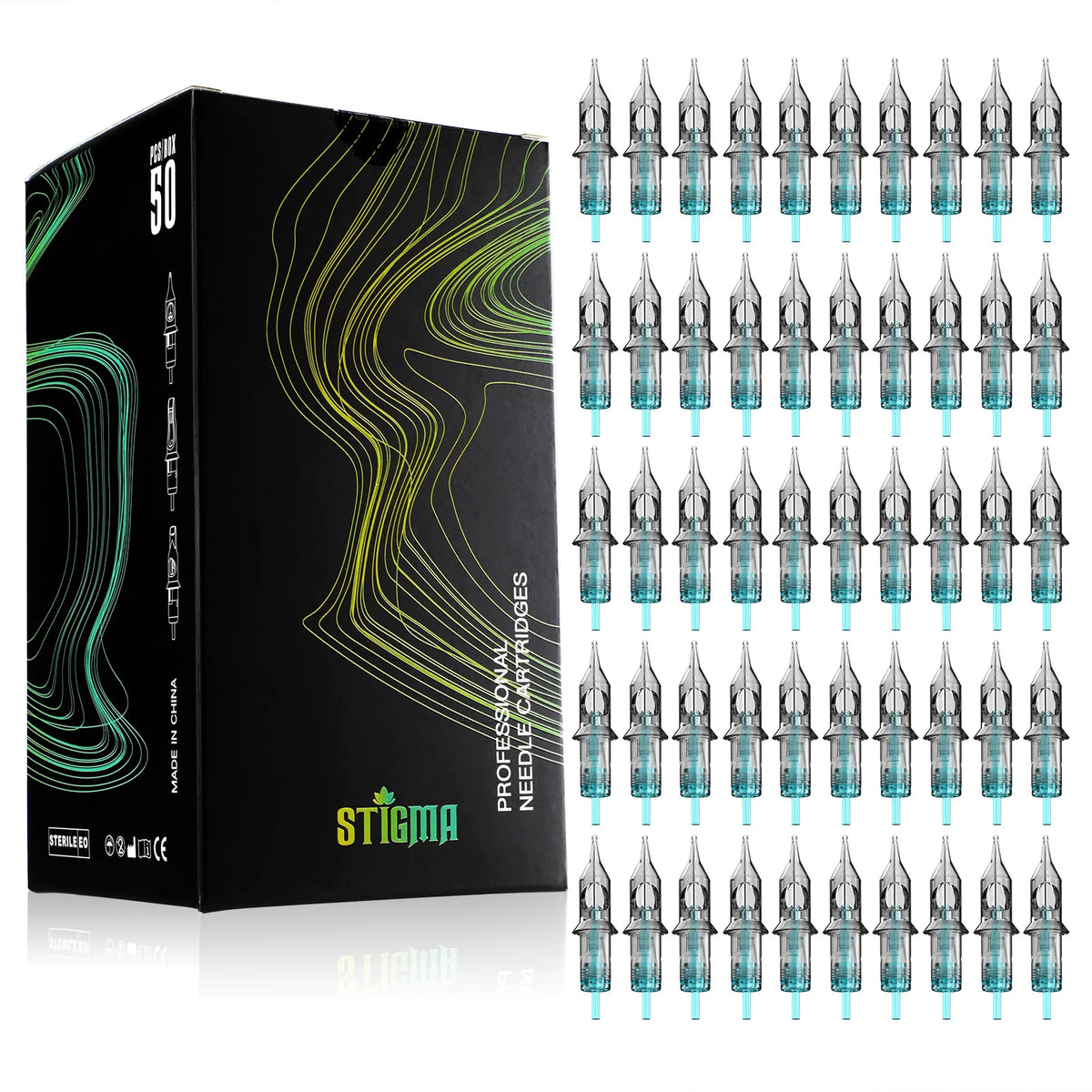 STIGMA 20/50PCS Professional Tattoo Cartridge Needles 0.3/0.35mm Round Liner 3RL 5RL 7RL Sterilized Safety For Tattoo Machine