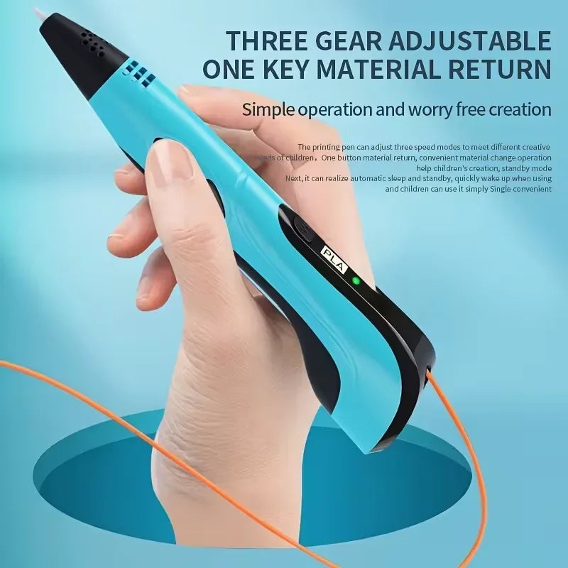 New 3D Printing Pen, Suitable 3D Pen Set for Children, PLA Filament, Children's Birthday or Christmas Gift
