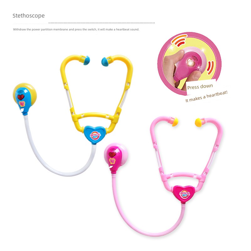 Artificial Stethoscope Kids Doctor Nurse Teaching Aids Suit Boys and Girls Play House Injection Medical and Dental Clinic