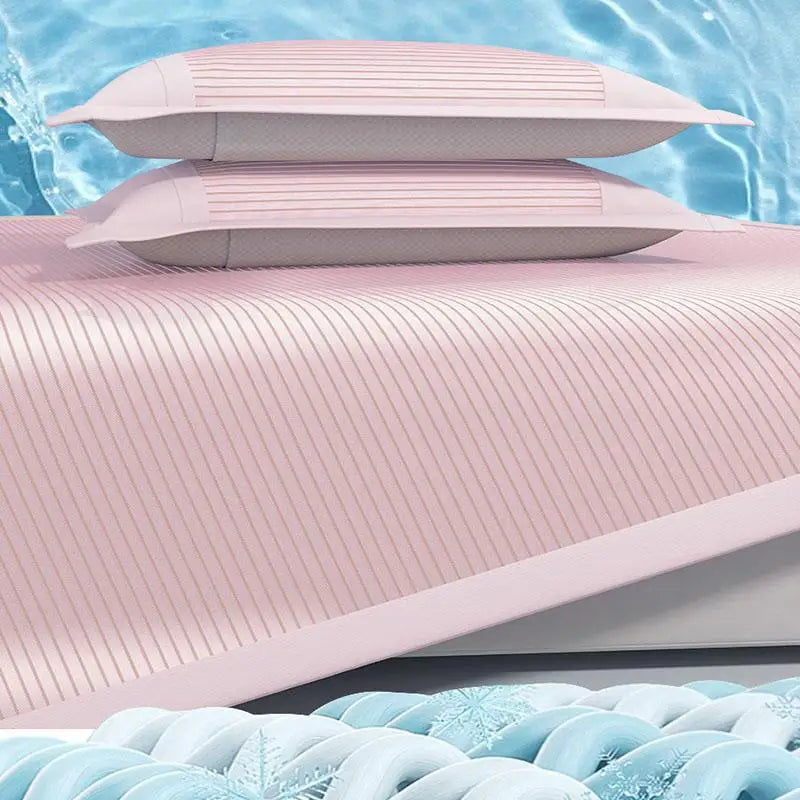 New Silky Touch Antibacterial Cooling Mattress Sleeping Naked Skin-friendly Summer Sleeping Mat Solid Color Cushion for Bedding