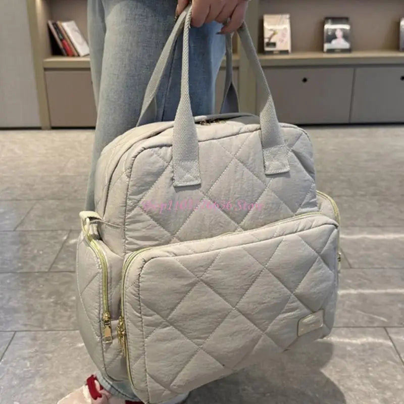 R6FD Diaper Bag Splashproof Wear Resistant Bag Handbag Large Capacity Mom Bag Travel Bag for Women Shoulder Bags Backpack