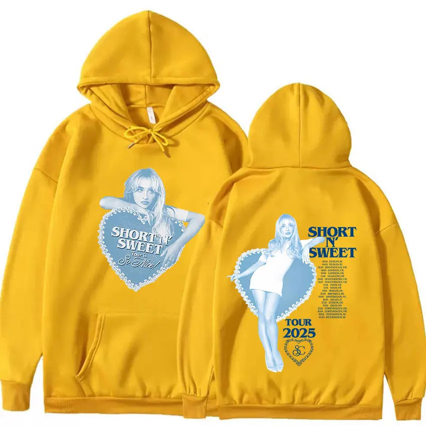 Sabrina Carpenter Tour 2025 Album Graphics Hoody Short N' Sweet Fashion Aesthetic Streetwears Unisex Casual High Street Hoodies