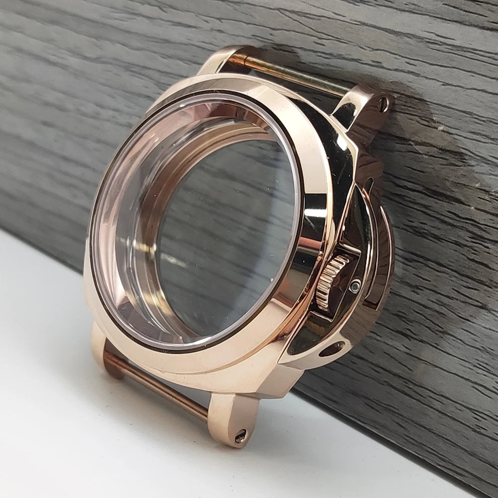 40mm No logo Safety Lock Watch Case Crown Protecting Device With Lever For Seiko Panerai Luminor NH35 Automatic Movement ModPart